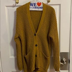 AE Golden Oversized Waffle Cardigan